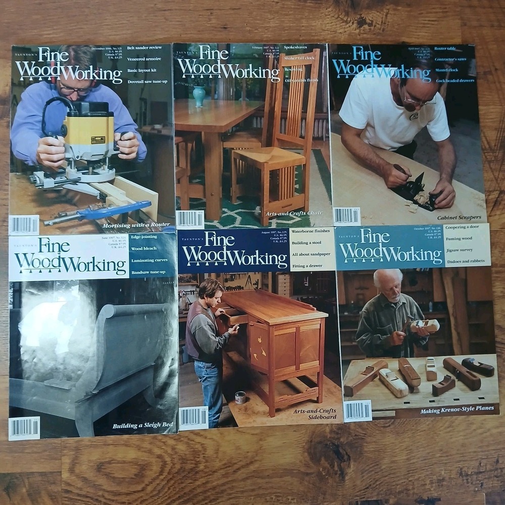 Lot Of 6 "Fine Woodworking" Magazines Issues (#121-126) 1996-1997 Vintage